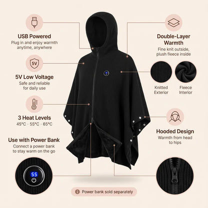 Warmora Heated Hooded Poncho